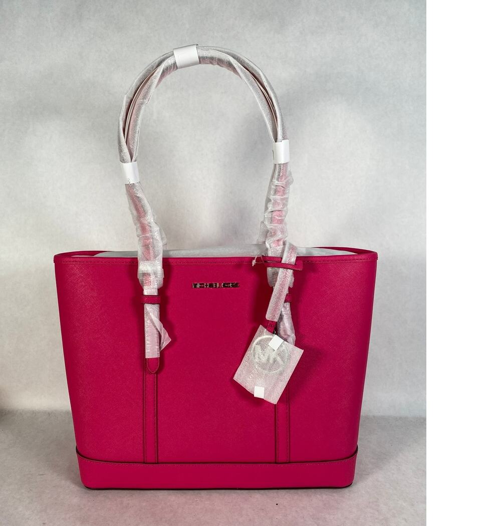 Michael Kors Jet Set Travel Small Saffiano Leather Top Zip Tote NWT $448